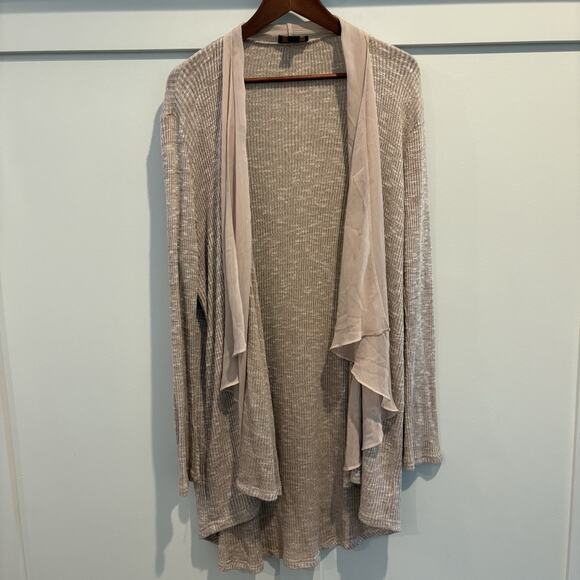 Festival Fairy Kimono Top XXL Oatmeal Cream Boho Peasant Flowy Sheer Ruffle - Picture 1 of 14